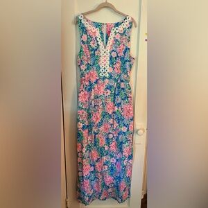 Lilly Pulitzer Vibrant Blue and Pink Maxi Dress